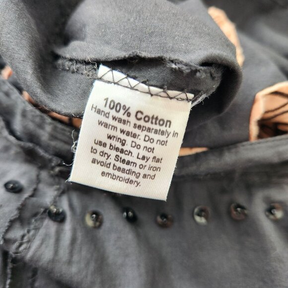 Cordelia Black Peach Midi Skirt Goth Steampunk Retro Feminine Ruffles Lace Up M - Picture 10 of 13